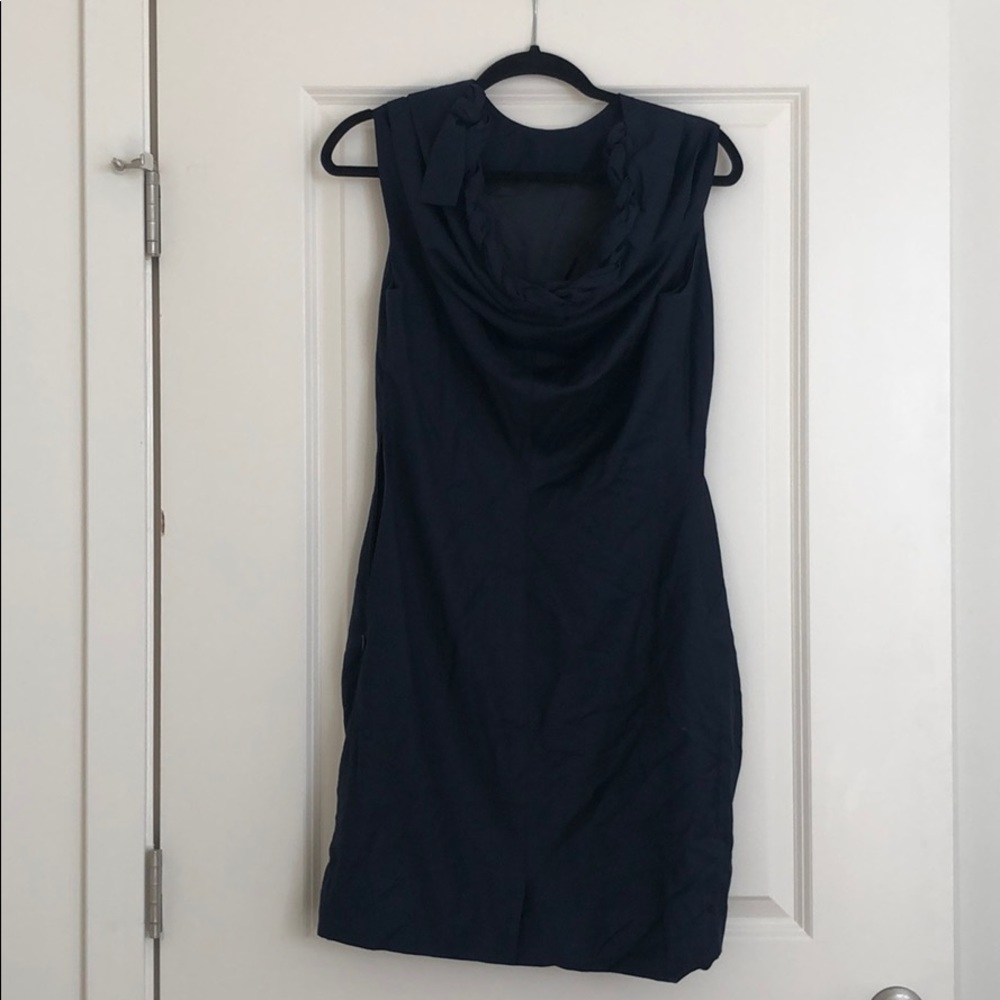 Size 6 AETHEREE braided drop back wool dress